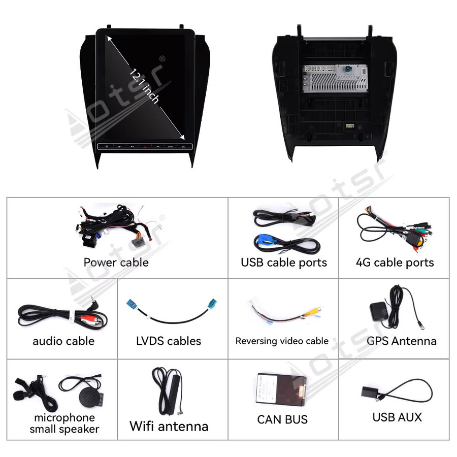 Aotsr Android 15 Auto Radio mit 12,1 Zoll vertikalem Bildschirm für Mercedes-Benz C GLC W205 NTG5.0/5,5/6,0 (2015-2022) mit Carplay LCD Instrument in Schwarz - Bild 5
