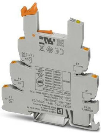Phoenix Contact PLC-BPT-120UC/21 Relaissockel, Grau, 10 Stück, B/T/H: 6,2 x 9,4 x 8,0 cm - Bild 1