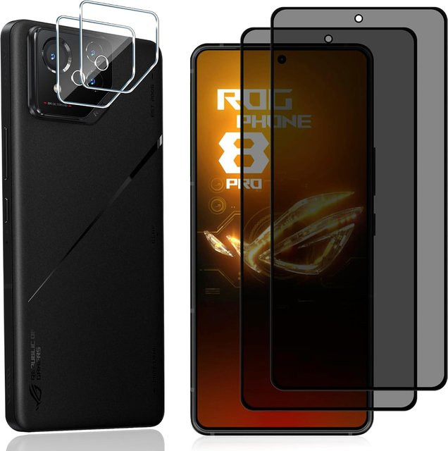 Asus ROG Phone 8 und ROG Phone 8 Pro 2.5D 9H Anti-Spy Sichtschutz-Displayschutzfolie in Transparent - Bild 1