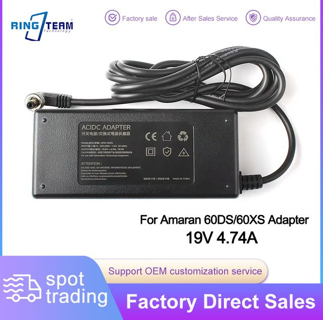 Amaran Netzteil und Ladegerät für 60DS/60XS Handheld Live-Übertragung und Aufnahmelicht, Schwarz, 19 V, 4,74 A - Bild 1