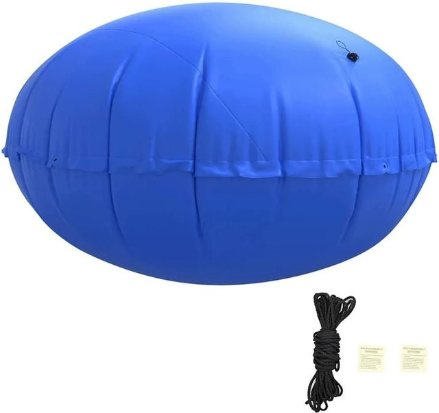 vidaXL Winter Pool Kissen Blau, runde Poolabdeckung aus PVC, Durchmesser: 310 cm, Höhe: 180 cm - Bild 1