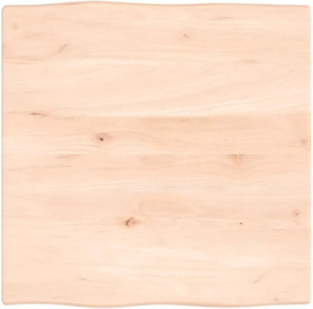 vidaXL Tischplatte aus Massivholz Eiche Unbehandelt mit Baumkante, Farbe: Natur, B/T/H: 60 x 60 x 2 cm - Bild 1