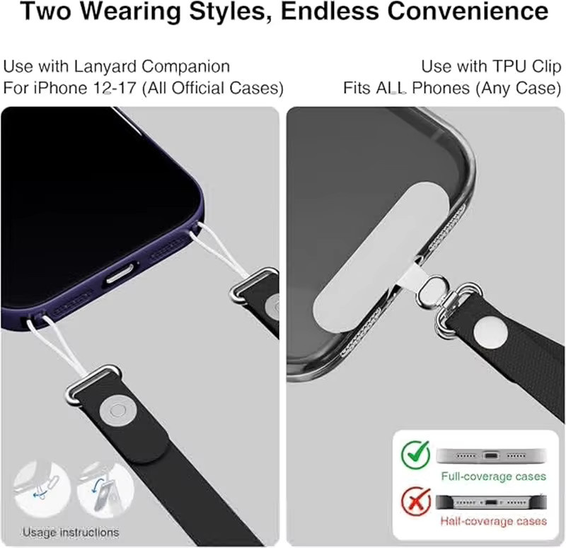 NMEGOU Magnetisches Telefon-Lanyard in Purple mit Universal-Clip und gewebtem Umhängeband für iPhone 17 Air 16 15 14 13 Pro Max als Handy-Hülle und Charm-Halsseil - Bild 3