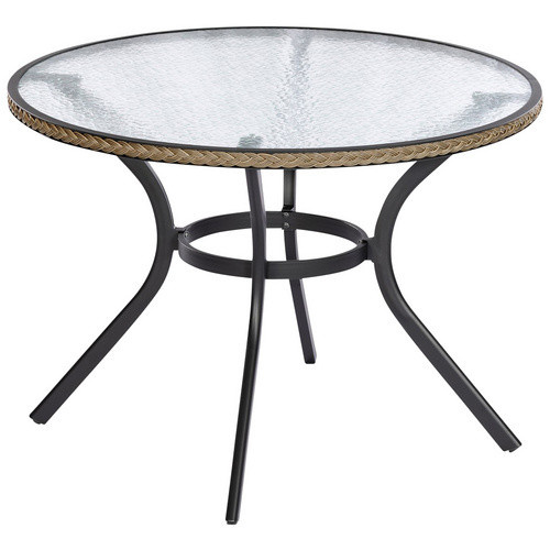 Merxx Gartenmöbelset Ravenna 5-teilig aus Aluminium und Kunststoff in Grau mit runden Tisch und Sicherheitsglas - Bild 2