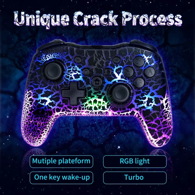 GAMINJA RGB Wireless Gamepad in Weiß für Nintendo Switch und PS3 mit Bluetooth, Gyroskop und Dual Vibration - Bild 1