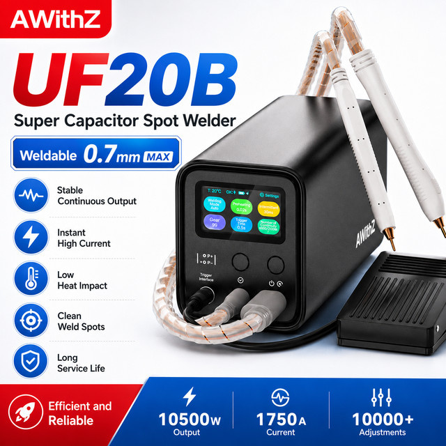 AWithZ UF20B Punktschweißgerät mit Super-Farad-Kondensator für 18650 Lithium-Batterien und DIY-Nickelblechschweißarbeiten - Bild 1