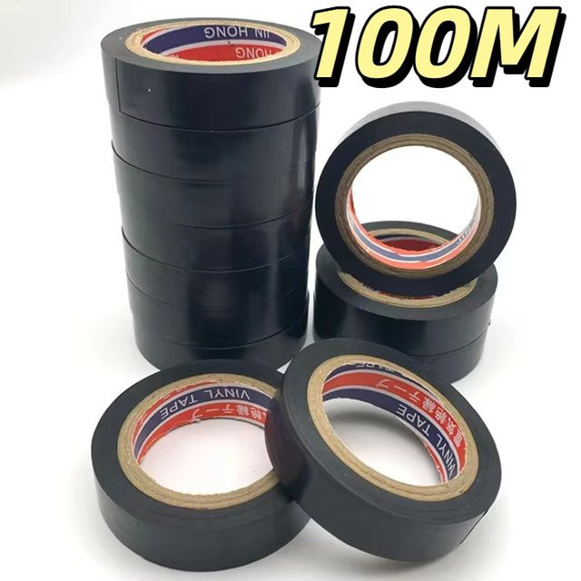 Schwarzes Gummi-Isolierband, hochtemperaturbeständiges und langlebiges Isolierband, 100 m - Bild 1