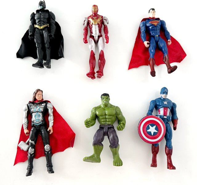 Bandai Superhelden Cartoon-Superhelden-Actionfiguren, 6-teiliges Set, mit beweglichen Gelenken - Bild 1