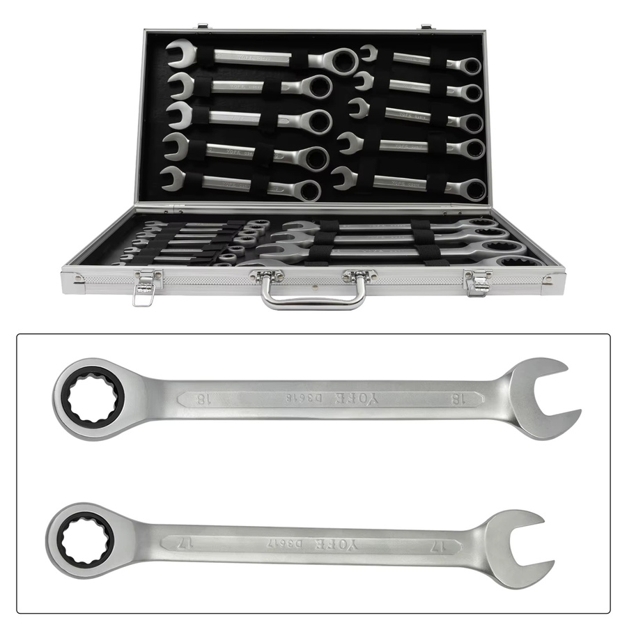 CNCEST 22-teiliges Ratschenschlüssel-Set mit Gabelschlüsseln von 6 bis 32 mm inklusive Organizer-Box - Bild 3