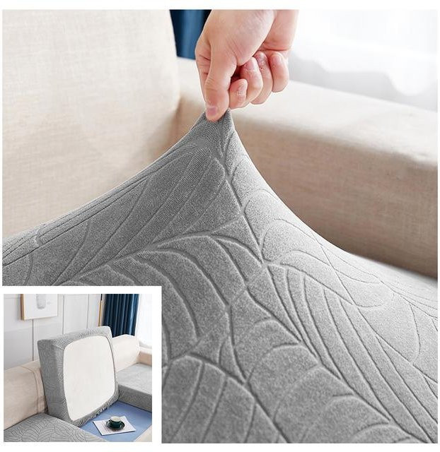 Wasserdichter Jacquard Sofa-Schonbezug von Yiran Furniture, dehnbarer und waschbarer Sitzkissenbezug in Grau mit floralem Muster - Bild 1