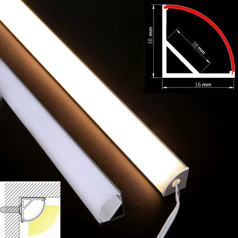 Khelse V-Typ Aluminium LED Profil mit transparenter Abdeckung für 5050 und 3528 LED Streifen, Länge: 0,5 m - Bild 4
