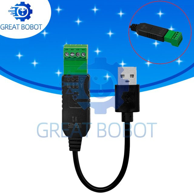 baishundianzi RS485-zu-USB-Konverter Anschlussplatinenmodul in Schwarz - Bild 1