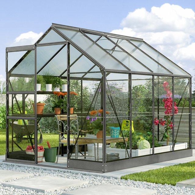 Vitavia Gewächshaus Kapitol 5000 Schwarz mit Kombiverglasung und Fundament für die Pflanzenzucht im Garten - Bild 1