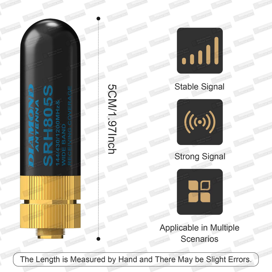 RONGYIN SRH805S Mini Dual Band Antenne 144/430MHz mit SMA-Buchse in Schwarz - Bild 4