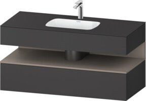 Duravit Qatego Einbauwaschtisch-Möbel-Set in Anthrazit, B/T/H: 120 x 55 x 60 cm - Bild 1
