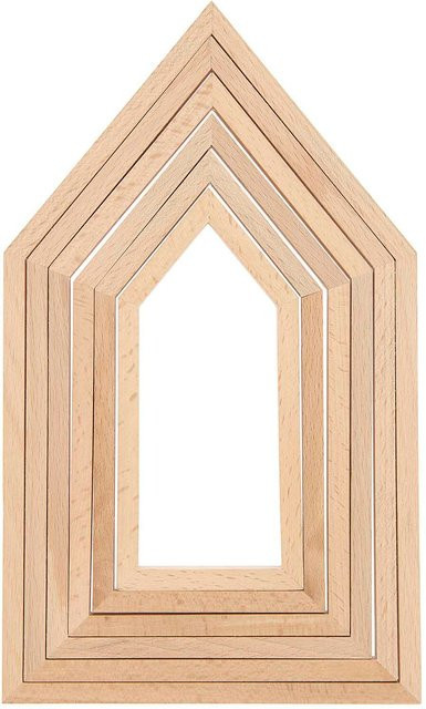 Rico Design Dekorahmen Haus Set aus Buchenholz im Hochformat - Bild 1