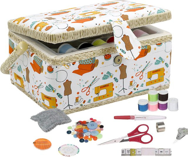 NOTIONSLAND Nähbox Organizer in Multicolour mit Zubehör-Kit für DIY-Projekte - Bild 1