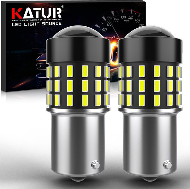 KaTur 2er Set LED Autolichter Canbus P21W 1156 BA15S 1157 BAY15D T20 7443 W21/5W T25 3156 3157 Rückfahrleuchte DRL in Silber - Bild 1
