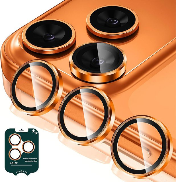 2-3 Stück Kamera Objektiv Schutz Abdeckung aus gehärtetem Glas in Rosa und Gold für iPhone 17 Pro Max, 16 Plus, 15, 14, 13 und 17 Pro - Bild 1