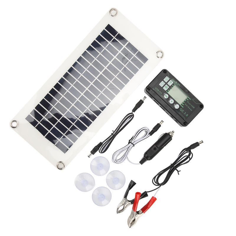 Aneng Solarmodul Kit 30W Polysilizium PET Batterieladegerät mit 50A Ladespannungsregler in Grau und Schwarz - Bild 6