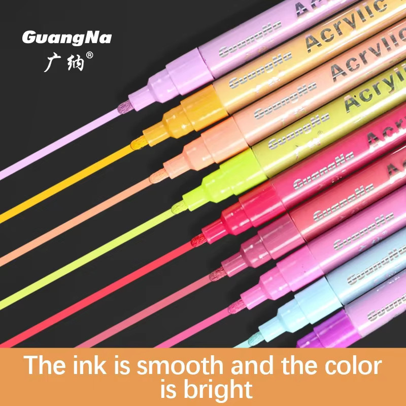 GN 12/48 Farben Premium Acryl-Marker Set, wasserfeste Pigment-Farbstifte mit Bullet-Spitze für Steinmalerei, Graffiti, Keramik, Glas und Metall, Mehrfarbig - Bild 4