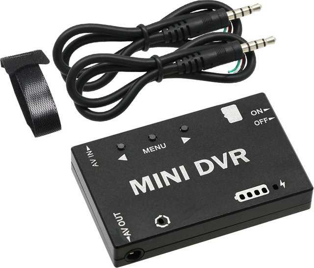 U-Angel-1988 Mini FPV DVR-Modul in Schwarz mit integriertem Akku und NTSC/PAL Umschaltung für RC-Modelle und Racing FPV-Drohnen - Bild 1