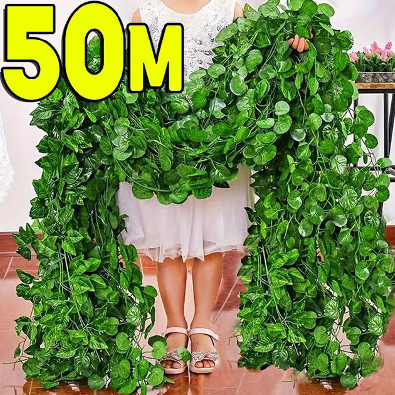 Künstliche Efeu-Ranke in Grün als hängende Girlande aus Kunststoff für Garten, Hochzeit und Home Decor - Bild 1