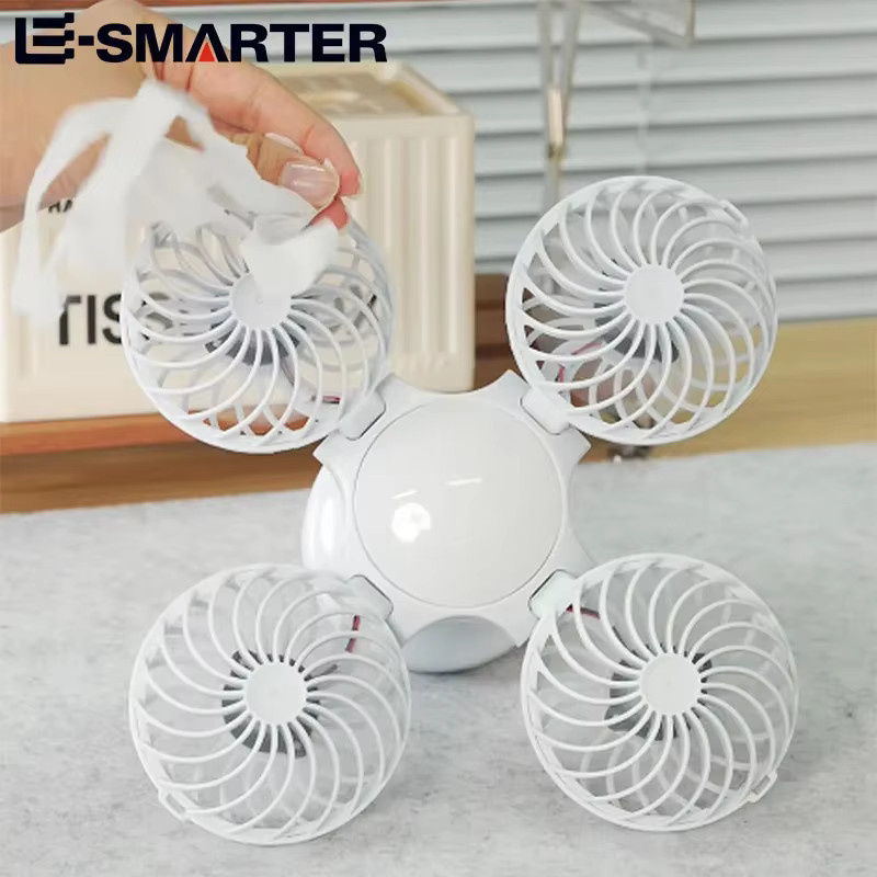ESMARTER Solar-Ventilatorleuchte mit LED, wiederaufladbar und weiß, zur Wandmontage für Garten und Camping - Bild 2