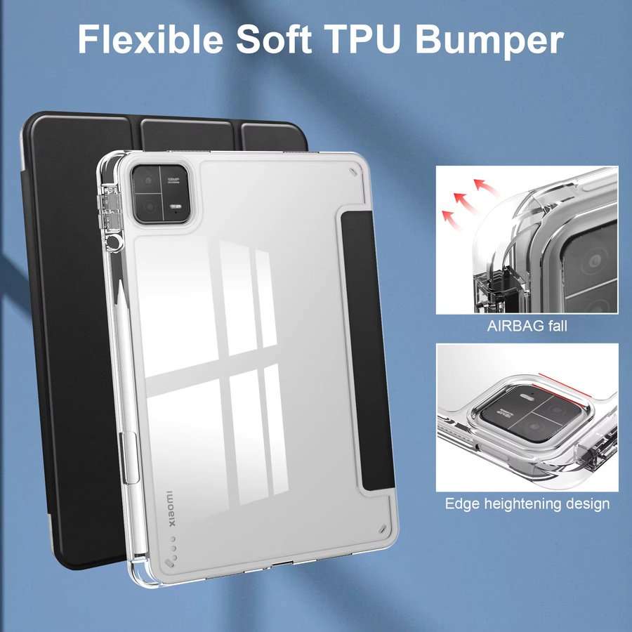 Transparente Schutzhülle mit Awake/Sleep Cover für Xiaomi Mi Pad 5, 6 Pro, Redmi Pad SE und weitere Modelle - Bild 3