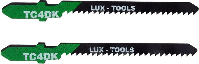 LUX-TOOLS Stichsägeblätter für Holz und Kunststoff mit T-Schaft, HCS, Grün, 2 Stück - Bild 1