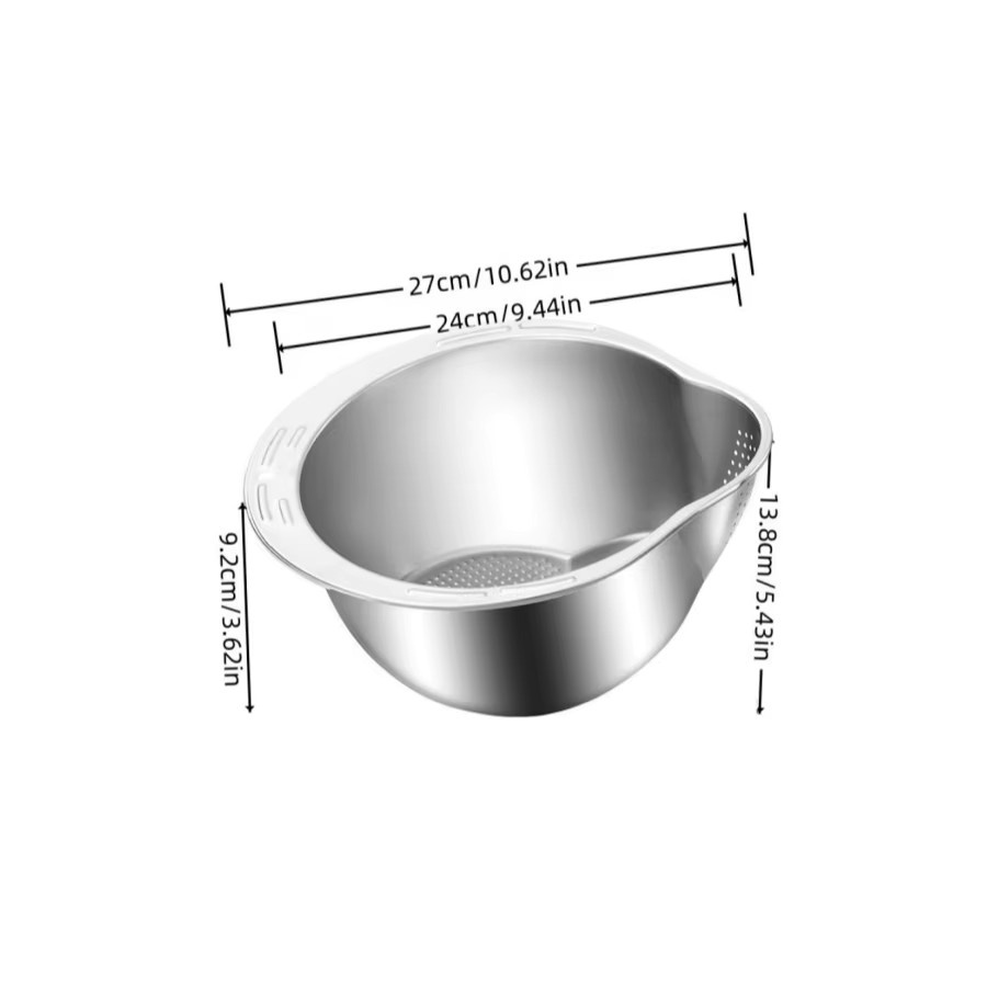 BAIJL Reiswaschschüssel aus Edelstahl in Silber als Reissieb und Obst- sowie Gemüsesieb - Bild 6