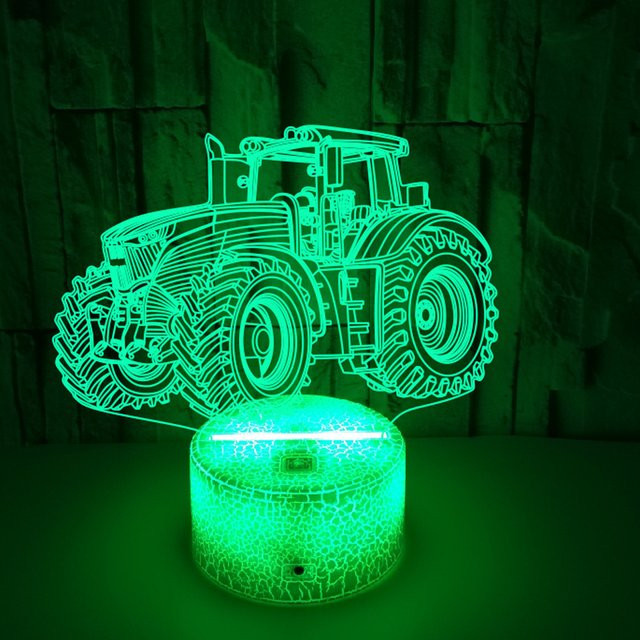 Traktor 3D Illusion LED Nachtlicht mit Fernbedienung für Kinderzimmer und Schlafzimmer - Bild 1