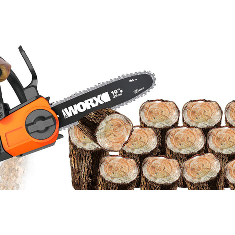 Worx Akku-Kettensäge WG322E.9 PowerShare 20 V Solo in Schwarz-Orange mit 25 cm Sägestange und Kette - Bild 4