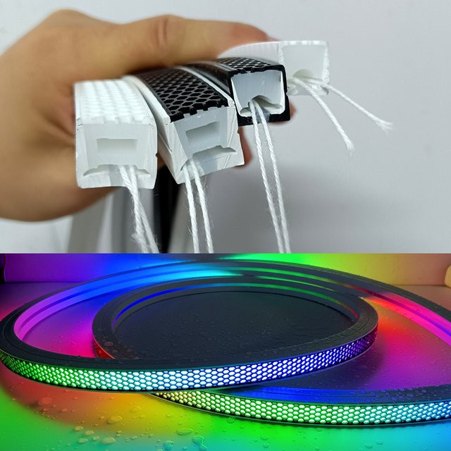 FUNZENXIN LED-Streifen-Lichtdiffusor Neon-Flex aus Silikon, IP67 wasserdicht und blendfrei, für 2835 und 5050 RGB LED-Streifen, Farben: Schwarz oder Weiß - Bild 1