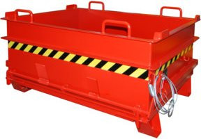 Bauer Südlohn Baustoffcontainer BC 500 mit Steinklammer-Entriegelung, Farbe: Feuerrot - Bild 1