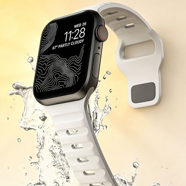 VATMENS Uhrenarmband Silikon, Weiß, Unisex - Bild 1