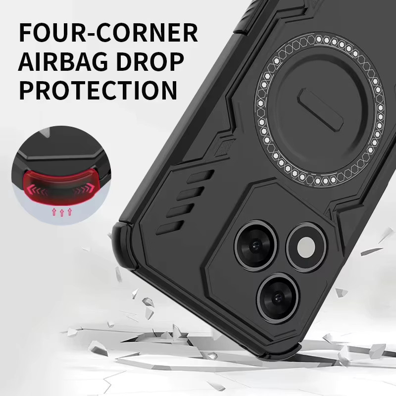 Schutzhülle mit Wärmeableitung und magnetischem kabellosem Laden für Honor 400 Lite 5G, Honor 400 Pro und 200 Lite in Schwarz - Bild 3