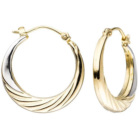 Colfem Creolen rund, 333 Gelbgold, bicolor, Unisex - Bild 1