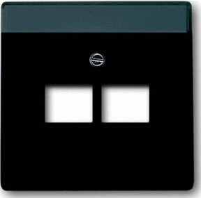 Busch-Jaeger Zentralscheibe mit Beschriftungsfeld FutureLinear Schwarz Matt für 2-fach Universal-Anschluss-Einheiten Typ 1803-02-885 - Bild 2