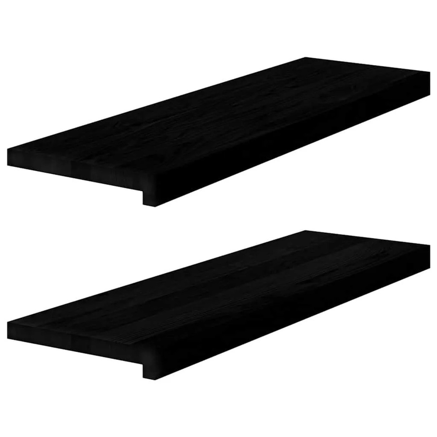 vidaXL Fensterbänke aus Massivholz Eiche, 2 Stück, Dunkelbraun, B: 80 cm, T: 30 cm, H: 2 cm - Bild 2