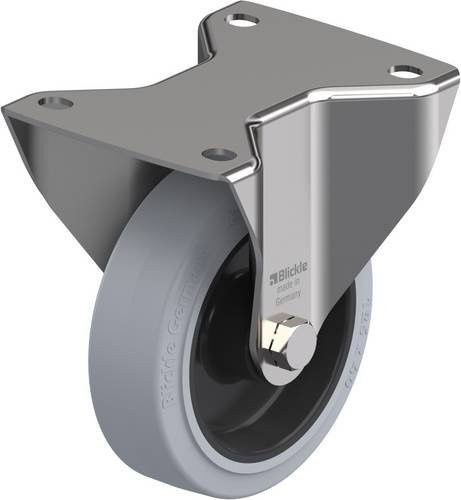 Blickle Bockrolle BKX-POEV 125XR-3-SG in Schwarz und Grau mit Edelstahl-Schraubplatte und Kunststoffrad, Durchmesser: 125 mm, Tragfähigkeit: 250 kg - Bild 1