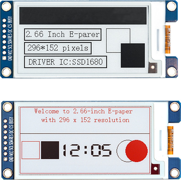SUNMAXIC 2,66 Zoll E-Paper Display mit SSD1680 Treiber, Schwarz-Weiß EPD-Tintenbildschirm mit SPI-Schnittstelle und 8Pin Anschluss - Bild 1