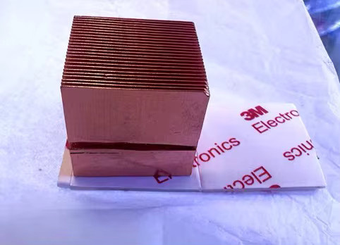 MoreSunsDIY Kupfer-Kühlkörper mit Schälrippen für Elektronik-Chips und LED, B/T/H: 2,7 x 2,7 x 2,5 cm - Bild 2