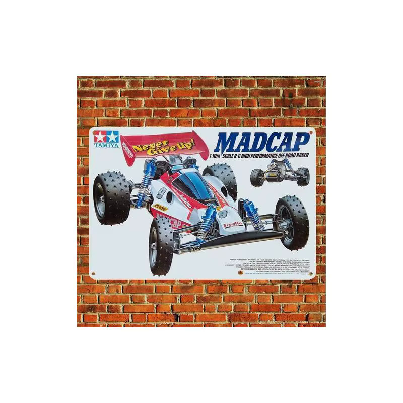 Metallposter Tamiya Madcap Buggy Vintage Blechschild Plakette, Mehrfarbig, B: 20,0 cm, H: 14,0 cm - Bild 2