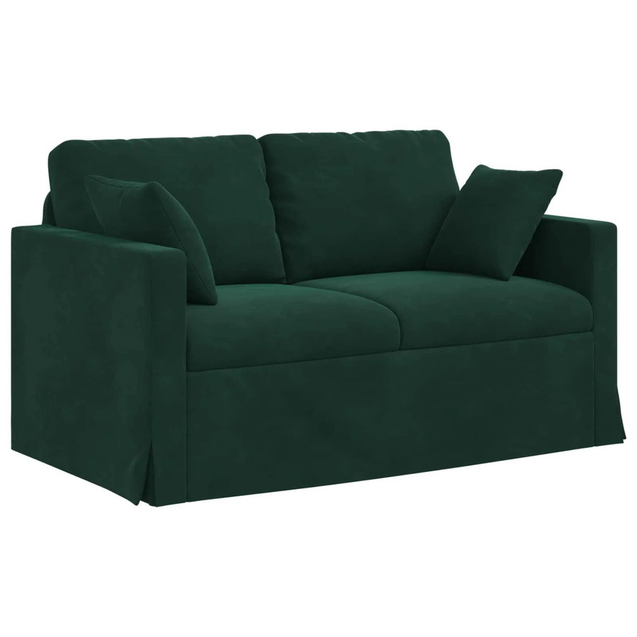 vidaXL Sofa Dunkelgrün aus Samt mit Metallrahmen B/T/H: 138 x 78 x 80 cm - Bild 2