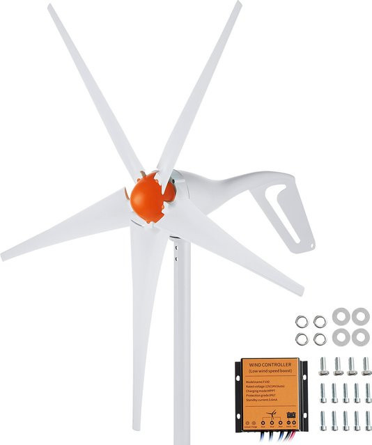 SucceBuy Windturbine Generator 12V mit MPPT Controller für Zuhause, Bauernhof oder Camper, Weiß - Bild 1