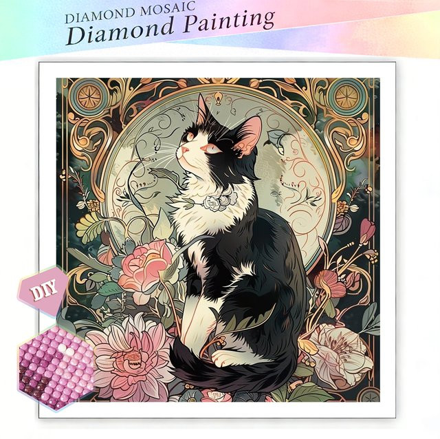 EverShine 5D Diamantmalerei Katze DIY Mosaik Set mit Rundbohrern in Multicolour - Bild 1