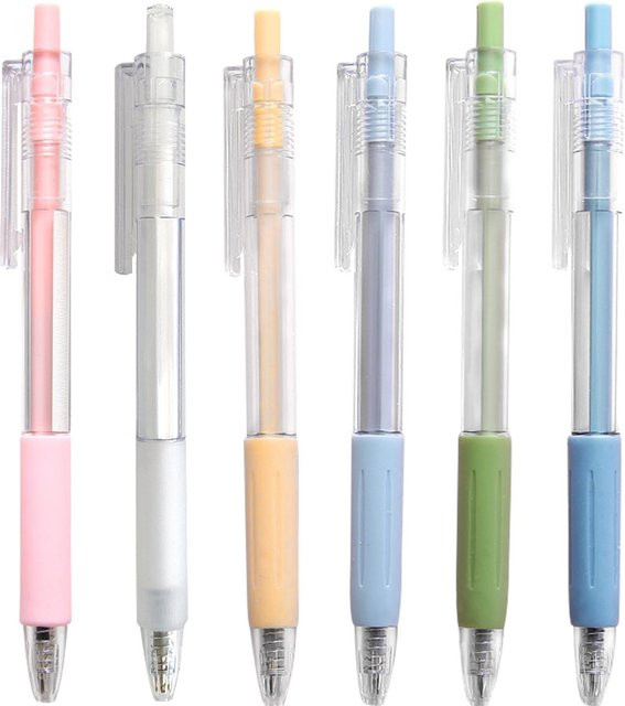TOMTOP JMS 6er Set nachfüllbare Gel-Tintenstifte in Bunt mit schwarzer Tinte, 0,5 mm Stiftstärke - Bild 1