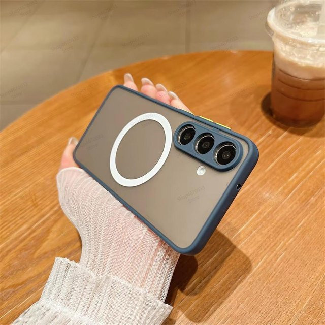 MagSafe Magnetische Matte Armor Handyhülle für Samsung Galaxy A55 5G A54 A34 A25 A15 A53 A14 A13 A32 A26 A36 A37 A56 A17 A51 in Navy Blau - Bild 1