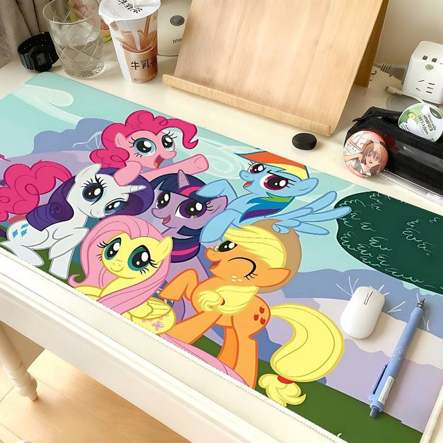 Kayou Kawaii Mauspad mit My Little Pony Cartoon-Design, große Schreibtischunterlage für Laptop und Tastatur, Multicolour - Bild 1